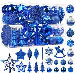 100pcs Silver Christmas Balls Ornaments Set