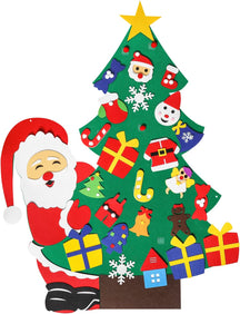 3Ft Felt Christmas Tree for Kids Wall, DIY Felt Christmas Tree Set with 31pcs Detachable Ornaments